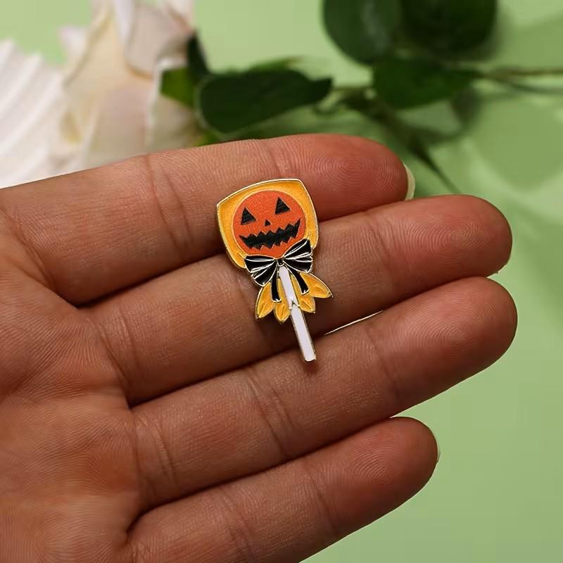 KINGSLAND NEEDLE MINDER ~ Pumpkin Lollipop Needle Minder, Needle Dock, Enamel, Magnet, Needle Garage, Halloween, Needleminder