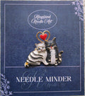 KINGSLAND NEEDLE MINDER ~ Oair of Gray & White Cats Needle Minder, Needle Dock, Enamel, Magnet, Needle Garage, Needleminder