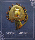 KINGSLAND NEEDLE MINDER ~ Lion King Needle Minder, Needle Dock, Swarovski Crystal, Gold-Tone Magnet, Needle Garage, Needleminder