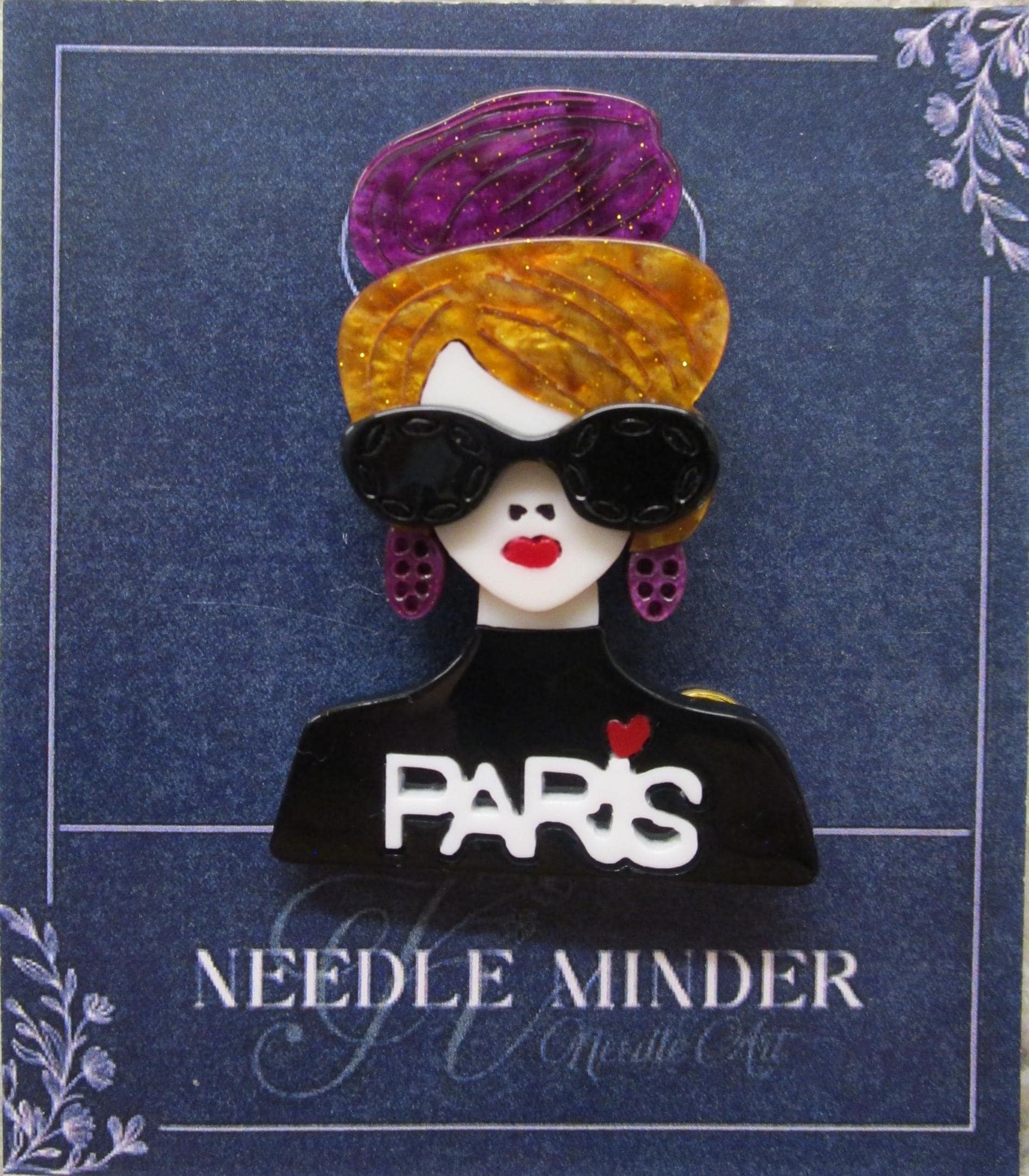 KINGSLAND NEEDLE MINDER ~ Fashionista Girl Acrylic Needle Minder, Needle Dock, Multi-Dimensional, Magnet, Needle Garage, Needleminder