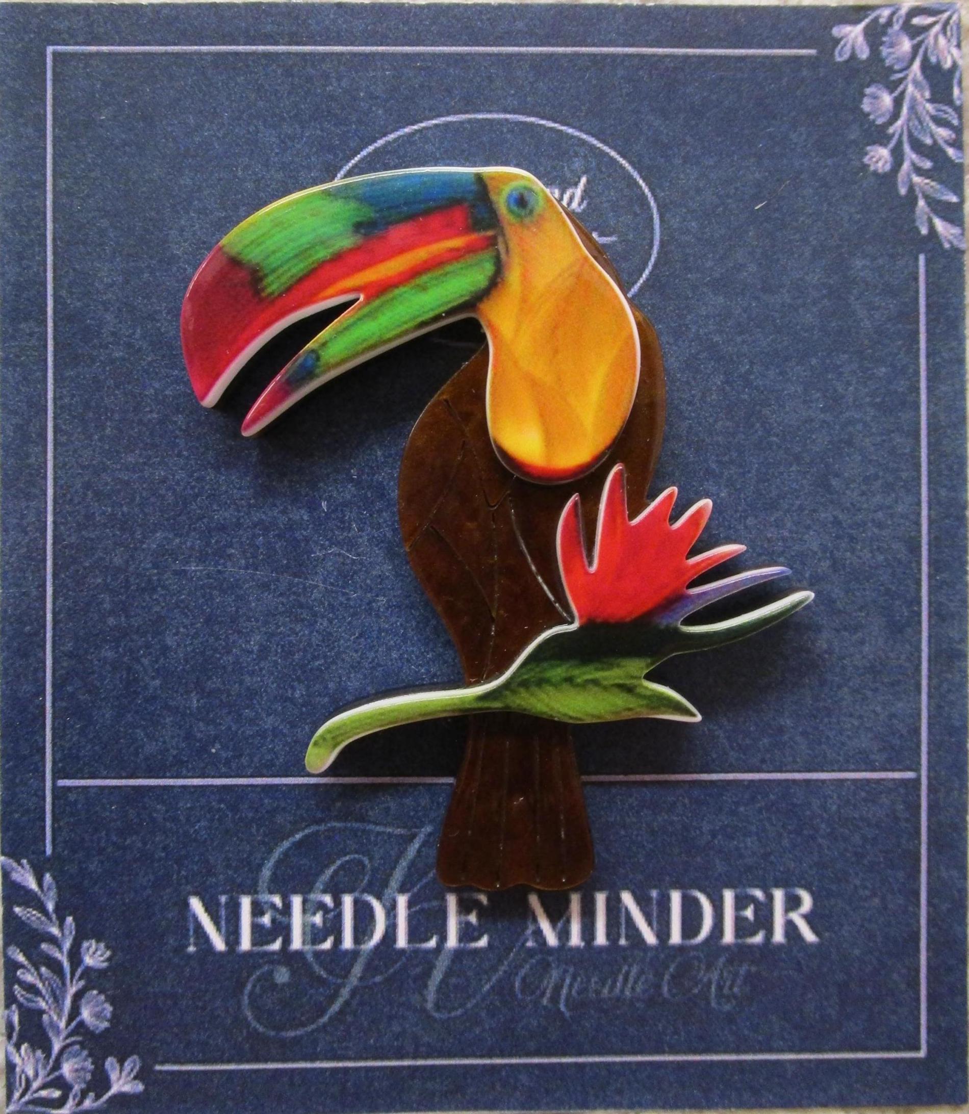 KINGSLAND NEEDLE MINDER ~ Toucan Bird Acrylic Needle Minder, Needle Dock, Multi-Dimensional, Magnet, Needleminder