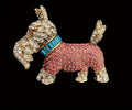 BROOCH ~ Scotty Dog In Pink Sweater Brooch ~ Rhinestones ~ Gold Tone ~ Jewelry, Holidays, Great Gift Idea, Pin