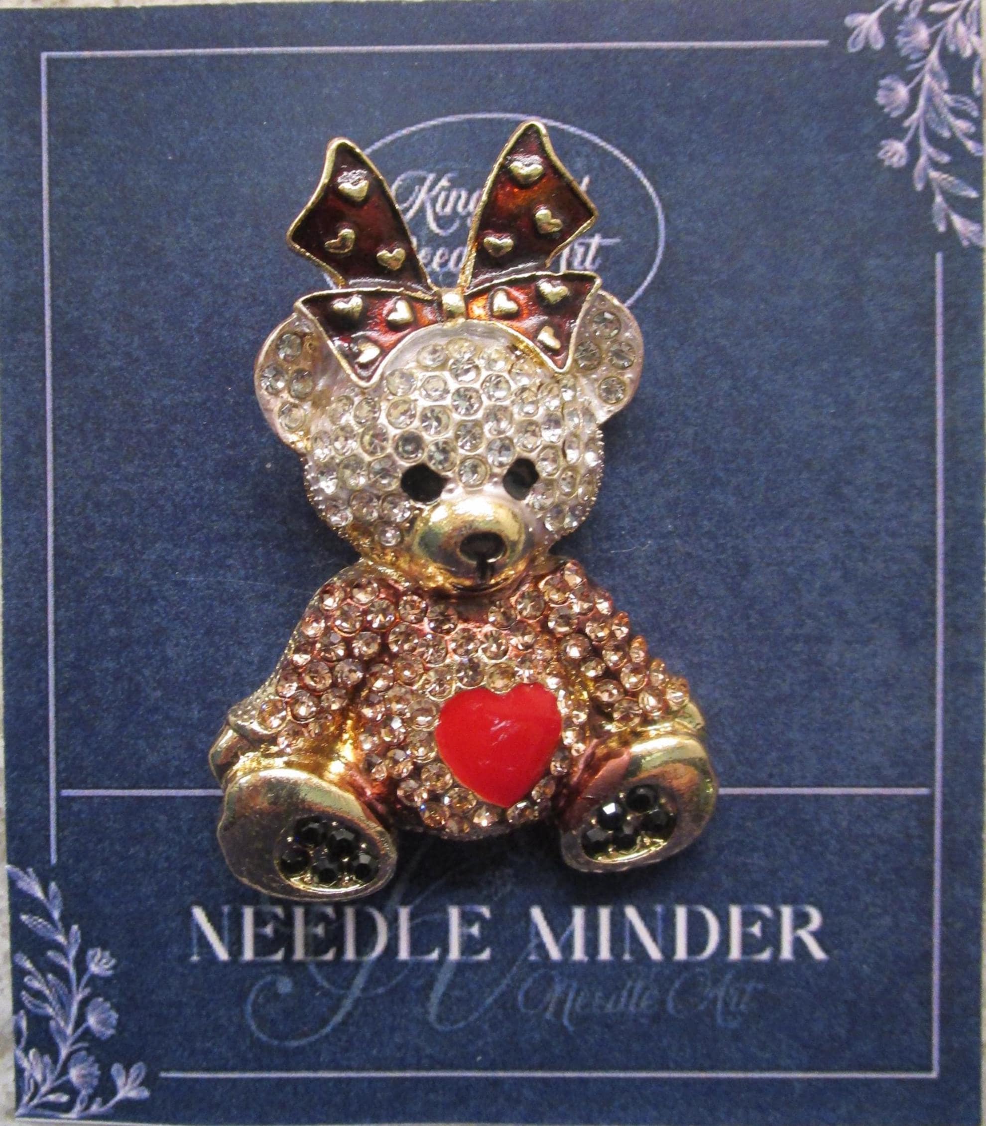 KINGSLAND NEEDLE MINDER ~ Teddy Bear Needle Minder, Needle Dock, Needle Nanny, Canvas Magnet, Needle Garage, Needleminder