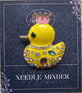 KINGSLAND NEEDLE MINDER ~ Yellow Duck with Crown Needle Minder, Needle Dock, Needle Nanny, Canvas Magnet, Needle Garage, Needleminder