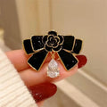 BROOCH ~ Black & Gold Bow Brooch ~ Gold Tone ~ Jewelry, Holidays, Great Gift Idea, Pin