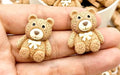KINGSLAND NEEDLE MINDER ~ White Bow Tie Teddy Bear Resin Needle Minder, 1 Pc., Needle Dock, Magnet, Needleminder