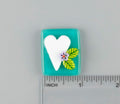 BEAU VERRE ART "White Heart Fused Glass Needle Minder"  Magnet  Needleminder  One-of-a-Kind  Handcrafted by Kelly 7267