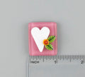BEAU VERRE ART "White Heart Fused Glass Needle Minder"  Magnet  Needleminder  One-of-a-Kind  Handcrafted by Kelly 7264