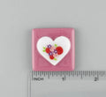 BEAU VERRE ART "White Heart Fused Glass Needle Minder"  Magnet  Needleminder  One-of-a-Kind  Handcrafted by Kelly 7223