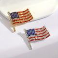 BROOCH ~ American Flag Rhinestone Brooch ~ Gold or Silver Tone ~ Jewelry, Holidays, Great Gift Idea, Pin