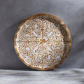 Mya Inlay Tray, Large ~ Wood & Resin ~ 24" Diameter ~ Stunning! ~ Home Decor ~ New for 2026