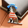KINGSLAND NEEDLE MINDER ~ Red Striped Shirt Dog Acrylic Needle Minder, Needle Dock, Multi-Dimensional, Magnet, Needleminder