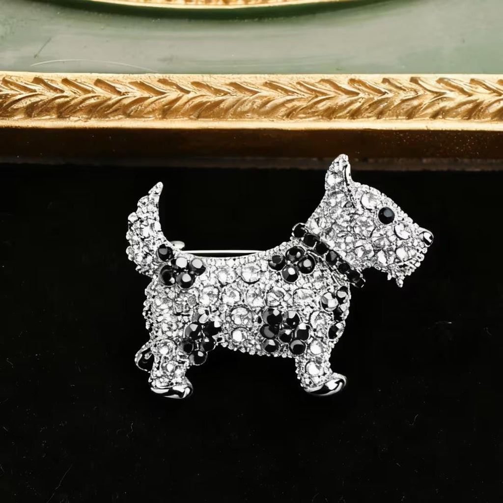 BROOCH ~ Scotty Dog ~ Rhinestones ~ Silver Tone ~ Jewelry, Holidays, Great Gift Idea, Pin