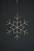 LUMINA OF LONDON ~ Lumi Metal Snowflake ~ 120 Warm White Led Lights ~ Sleek Metal Design ~ Battery Power ~ 16" Diameter ~ Holiday Decor
