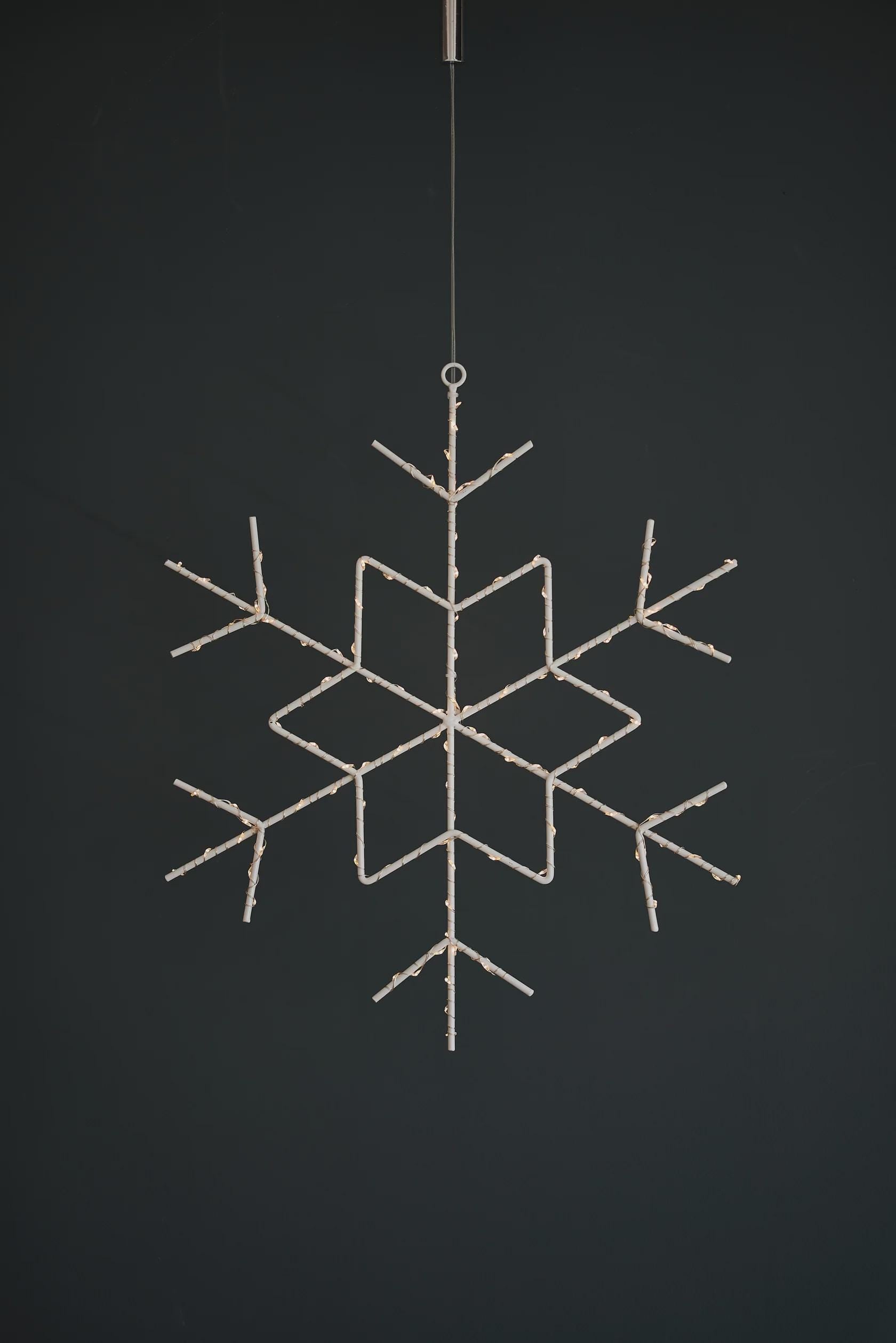 LUMINA OF LONDON ~ Lumi Metal Snowflake ~ 120 Warm White Led Lights ~ Sleek Metal Design ~ Battery Power ~ 16" Diameter ~ Holiday Decor