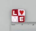 BEAU VERRE ART "Red & Pink Love Fused Glass Needle Minder"  Magnet  Needleminder  One-of-a-Kind  Handcrafted by Kelly 7222