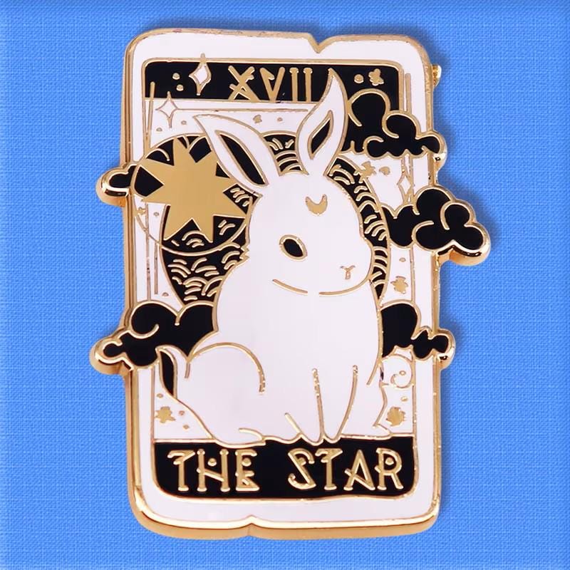 KINGSLAND NEEDLE MINDER ~ Tarot Star Rabbit Needle Minder, Needle Dock, Enamel Magnet Needle Garage, Needleminder