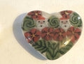 BEAU VERRE ART "Heart Fused Needle Minder" Fused Glass Magnet  Santa Needleminder  Holiday Spirit, Christmas, One-of-a-Kind, Handcrafted