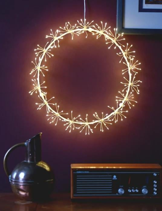 LUMINA OF LONDON ~ Starburst Wreath ~ 270 Warm White Lights ~ Hanging Light Ornament ~ 13.8" Diameter ~ Holiday Decor SBW270W ~ New for 2026