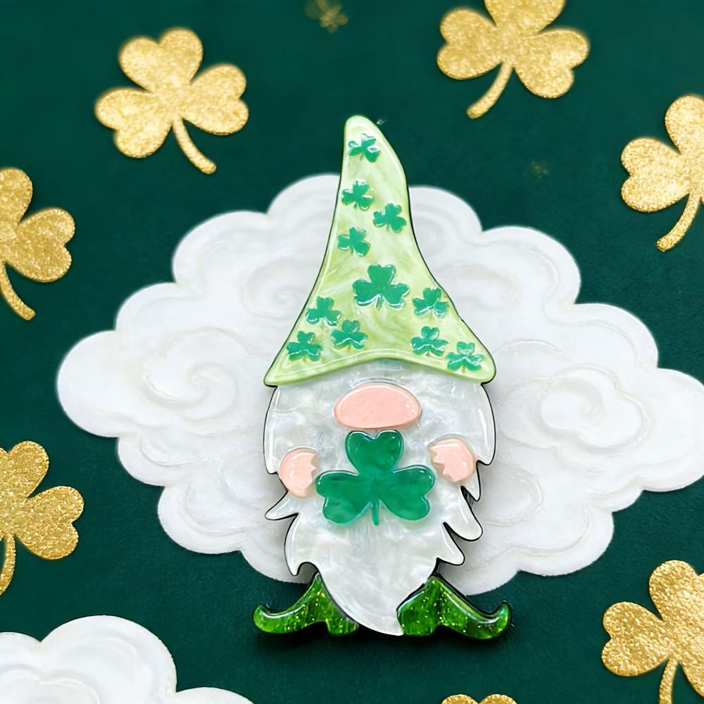 KINGSLAND NEEDLE MINDER ~ St, Patrick's Day Gnome Acrylic Needle Minder, Needle Dock, Multi-Dimensional, Magnet, Needleminder