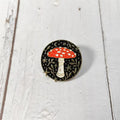 KINGSLAND NEEDLE MINDER ~ Mushroom Needle Minder, Needle Dock, Enamel, Magnet, Needle Garage, Needleminder