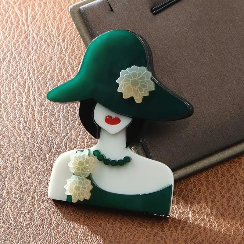 KINGSLAND NEEDLE MINDER ~ Fashionista Girl Acrylic Needle Minder, Needle Dock, Multi-Dimensional, Magnet, Needle Garage, Needleminder