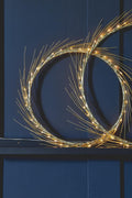 LUMINA OF LONDON ~ Halo Gold Wreath ~ 35 Twinkling Warm Led Lights ~ Sleek Metal Design ~ Battery Power ~ 14" Diameter ~ Holiday Decor HG35G