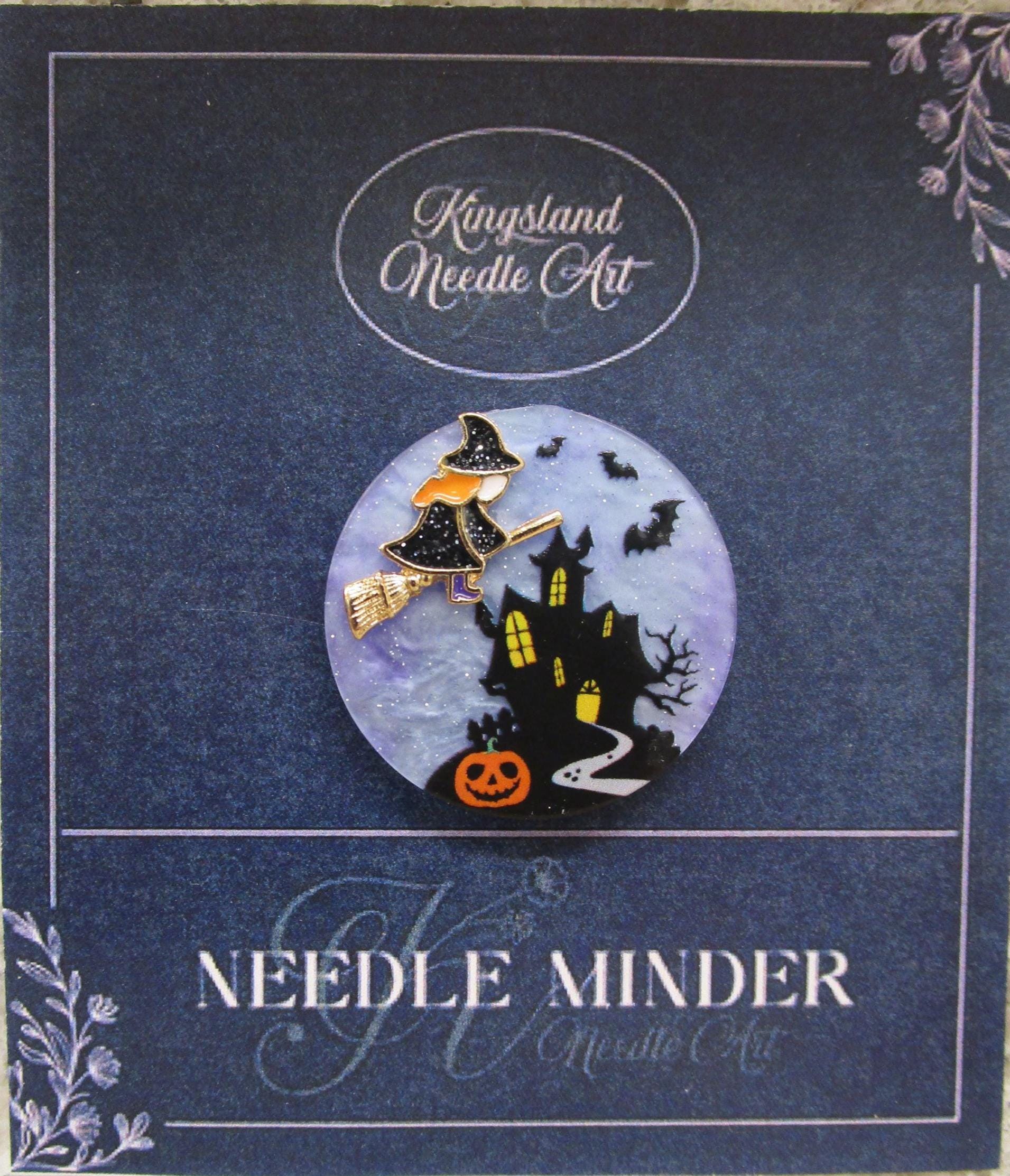 KINGSLAND NEEDLE MINDER ~ Halloween Flying Witch Acrylic 3D Needle Minder, Needle Dock, Multi-Dimensional, Magnet, Needleminder