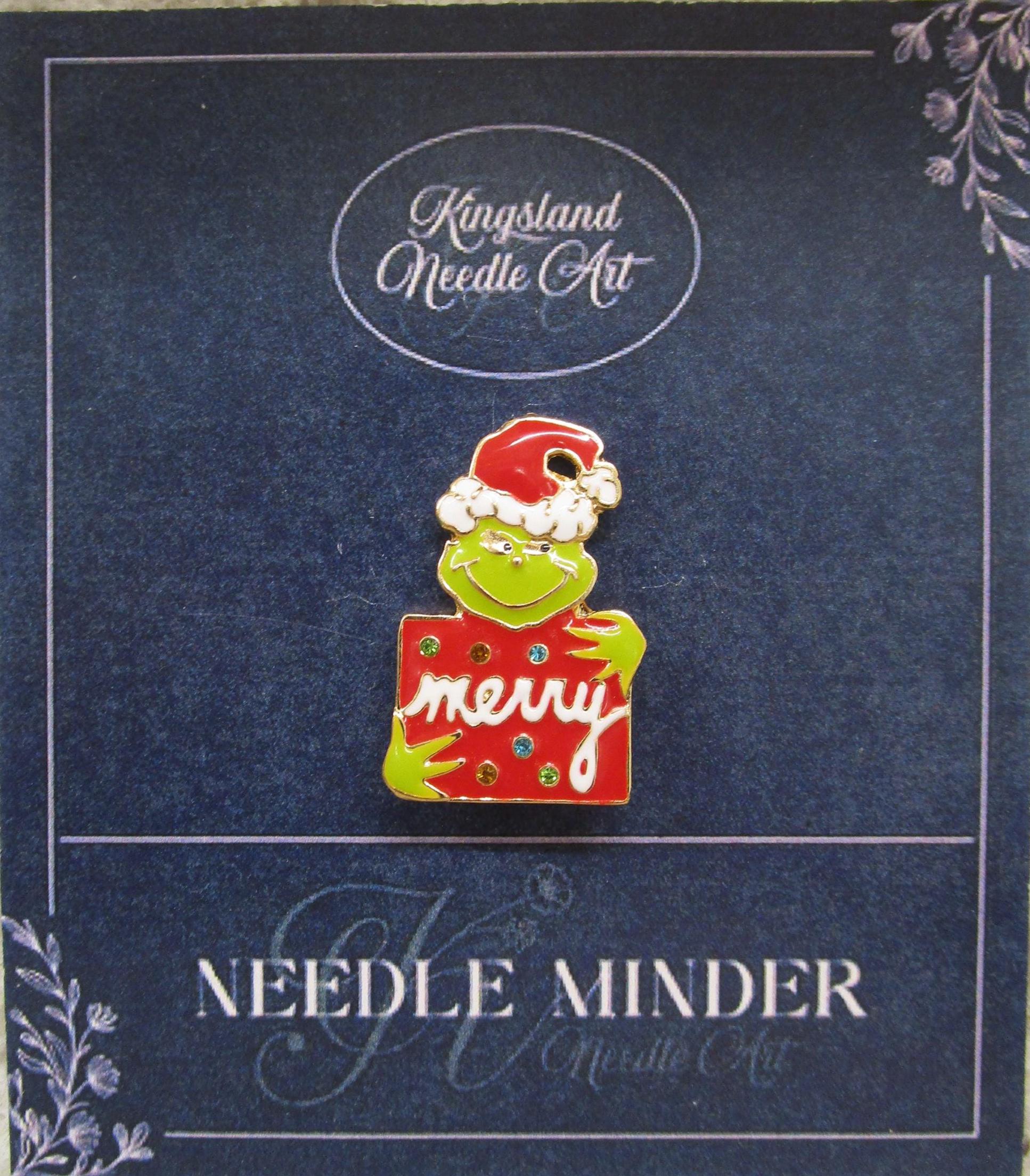 KINGSLAND NEEDLE MINDER ~ Christmas Grinch Needle Minder, Needle Dock, Enamel, Magnet, Needle Garage, Needleminder