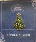 KINGSLAND NEEDLE MINDER ~ Green Christmas Tree Needle Minder, Needle Dock, Swarovski Crystal Enamel Magnet, Needle Garage, Needleminder