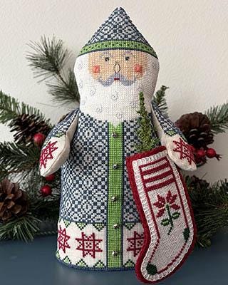 THE NEEDLE'S NOTION "Coverlet Claus" Counted Cross Stitch Pattern, Chart, Santa, Christmas, Winter, Holidays, Pattern Only