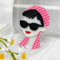 KINGSLAND NEEDLE MINDER ~ Fashionista Girl Acrylic Needle Minder, Needle Dock, Multi-Dimensional, Magnet, Needleminder
