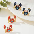 KINGSLAND NEEDLE MINDER ~ Red or Blue Crab Needle Minder, Gold Tone, Needle Dock, Enamel and Rhinestone, Magnet Needle Garage, Needleminder