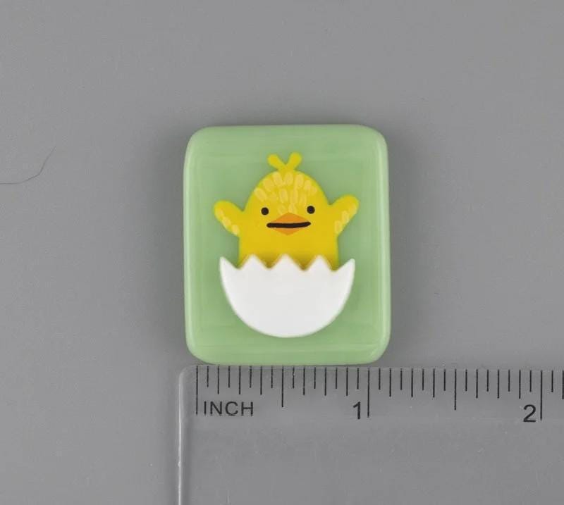 BEAU VERRE ART "Chick In Cracked Egg Fused Glass Needle Minder"  Magnet  Easter  One-of-a-Kind, Handcrafted with Love by Kelly