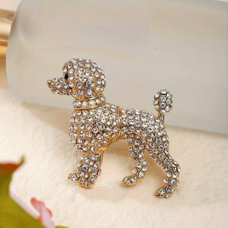 KINGSLAND NEEDLE MINDER ~ Rhinestone Poodle Dog Needle Minder, Needle Dock, Needle Nanny, Canvas Magnet, Needle Garage, Needleminder