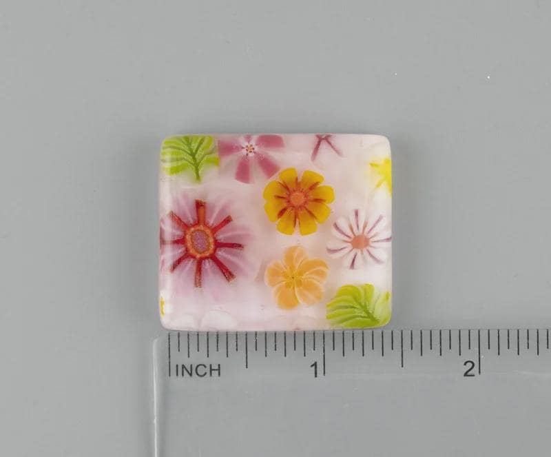 BEAU VERRE ART "Floral Fused Glass Needle Minder"  Fused Glass  Magnetic  Beautiful Colors, Needleminder, One-of-a-Kind, Handcrafted 7270