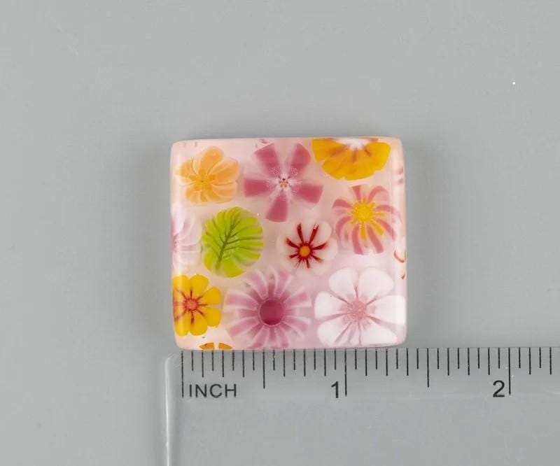 BEAU VERRE ART "Floral Fused Glass Needle Minder"  Fused Glass  Magnetic  Beautiful Colors, Needleminder, One-of-a-Kind, Handcrafted 7273