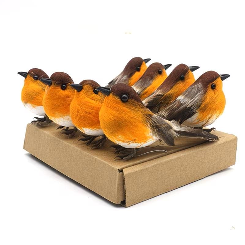 4.0" Artificial Feathered Birds ~ Set of 3 Tree Ornaments ~ Home Decor