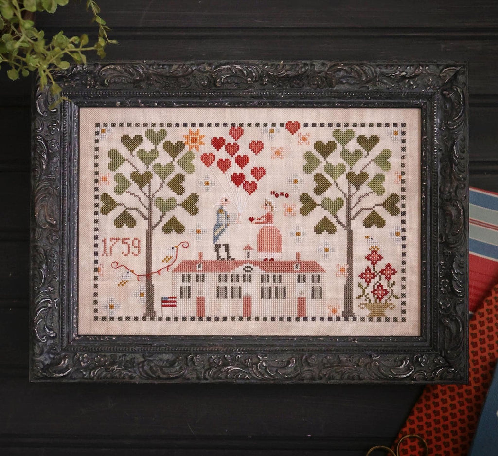PLUM STREET SAMPLERS "George Loves Martha"  Counted Cross Stitch Pattern  Paper Pattern