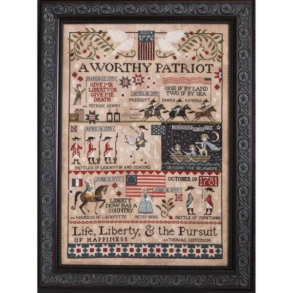 PLUM STREET SAMPLERS "A Worthy Patriot"  Counted Cross Stitch Pattern  Sampler, Americana, Nashville Market Release 2026, Pattern Only
