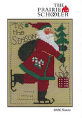PRAIRIE SCHOOLER 2026 Schooler Santa ~ Counted Cross Stitch Pattern, Chart, Yearly Santa, Nashville Needlework Market 2026, Pattern Only