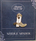 KINGSLAND NEEDLE MINDER ~ White Cowboy Boot Needle Minder, Needle Dock, Canvas Magnet, Needle Garage, Needleminder