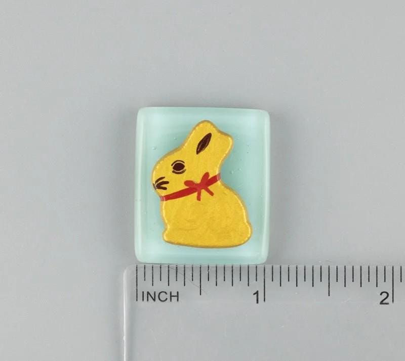 BEAU VERRE ART "Lindt Bunny Fused Glass Needle Minder"  Magnet  Easter Needleminder  One-of-a-Kind, Handcrafted with Love by Kelly
