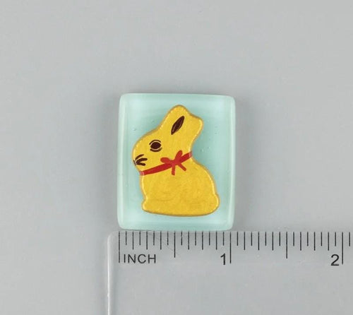 BEAU VERRE ART "Lindt Bunny Fused Glass Needle Minder"  Magnet  Easter Needleminder  One-of-a-Kind, Handcrafted with Love by Kelly