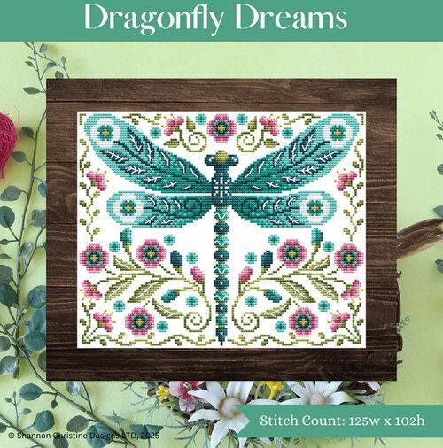 SHANNON CHRISTINE DESIGNS "Dragonfly Dreams" Counted Cross Stitch Pattern by Erin Elizabeth, Chart, Pattern Only