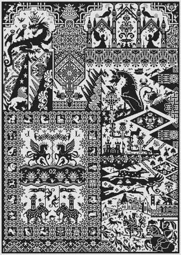LONG DOG SAMPLERS "Pennance"  Counted Cross Stitch Pattern  Classic Norfolk Sampler, Pattern Only