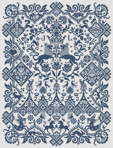 LONG DOG SAMPLERS "Soliloquy In Stitch"  Counted Cross Stitch Pattern  Classic Norfolk Sampler, Pattern Only