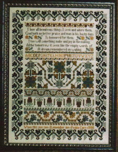 Moira Blackburn Traditional Sampler Chart "Remember Me Sampler" Counted Cross Stitch Pattern, Chart, Sampler, Pattern Only