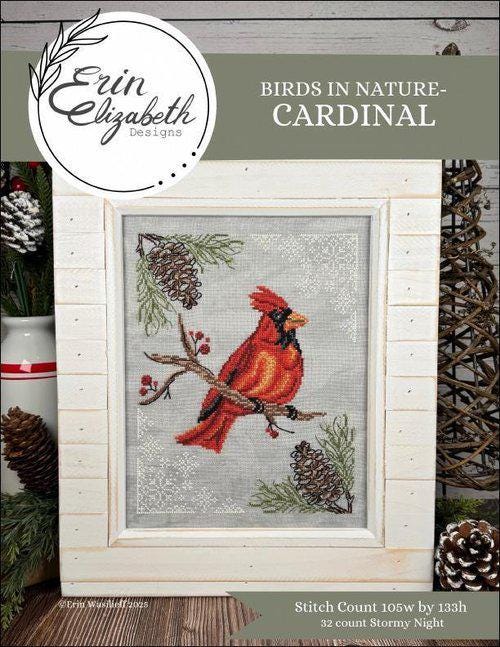 Erin Elizabeth DESIGNS "Birds In Nature - Cardinal" Counted Cross Stitch Pattern by Erin Elizabeth, Chart, Pattern Only