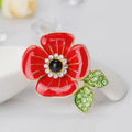 KINGSLAND NEEDLE MINDER ~ Poppy Flower Needle Minder, Needle Dock, Swarovski Crystal Enamel Magnet, Needle Garage, Needleminder